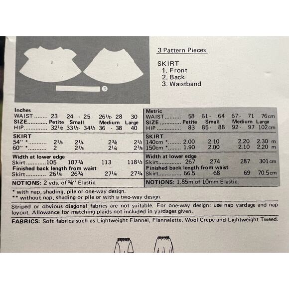 Butterick 5828 pattern a line skirt 1980s size medium - Picture 5 of 6